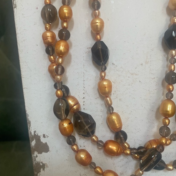 Smoky Topaz and Freshwater Pearl Necklace - Picture 4 of 9